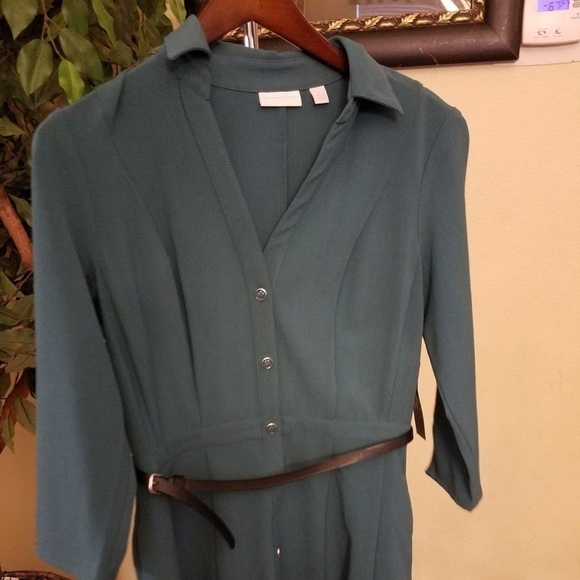 Green Button down dress- NWT - Picture 4 of 5
